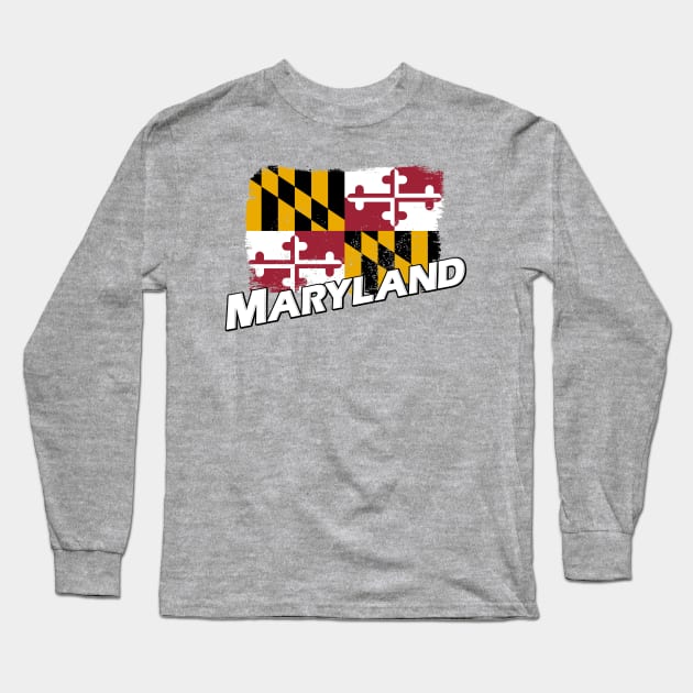 Maryland flag Long Sleeve T-Shirt by PVVD